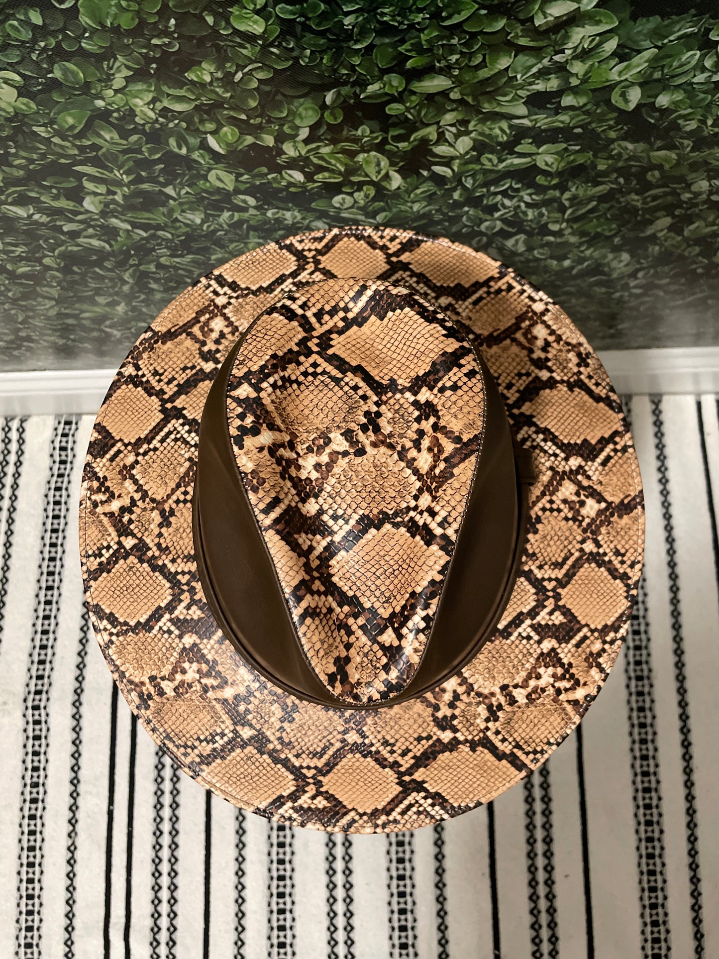 Brown snakeskin fedora