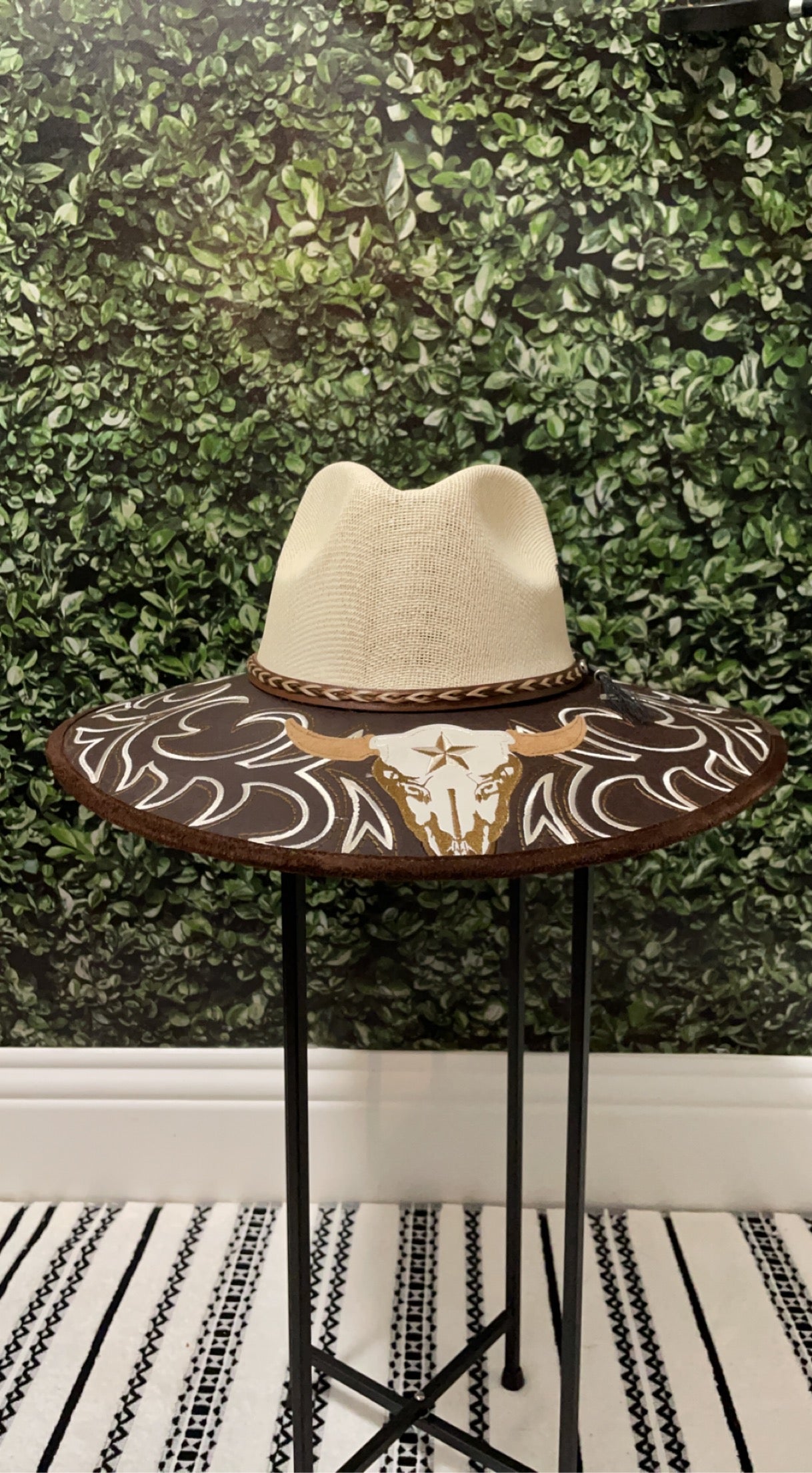 Leather brim Fedora