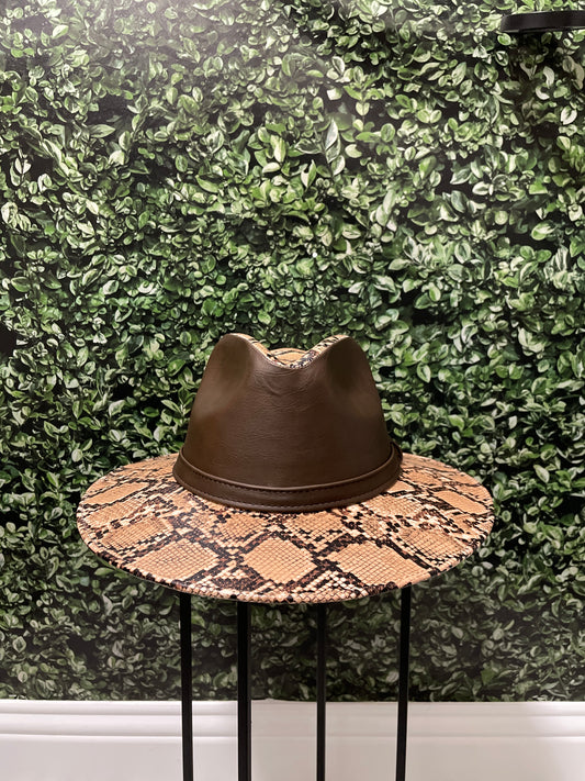 Brown snakeskin fedora