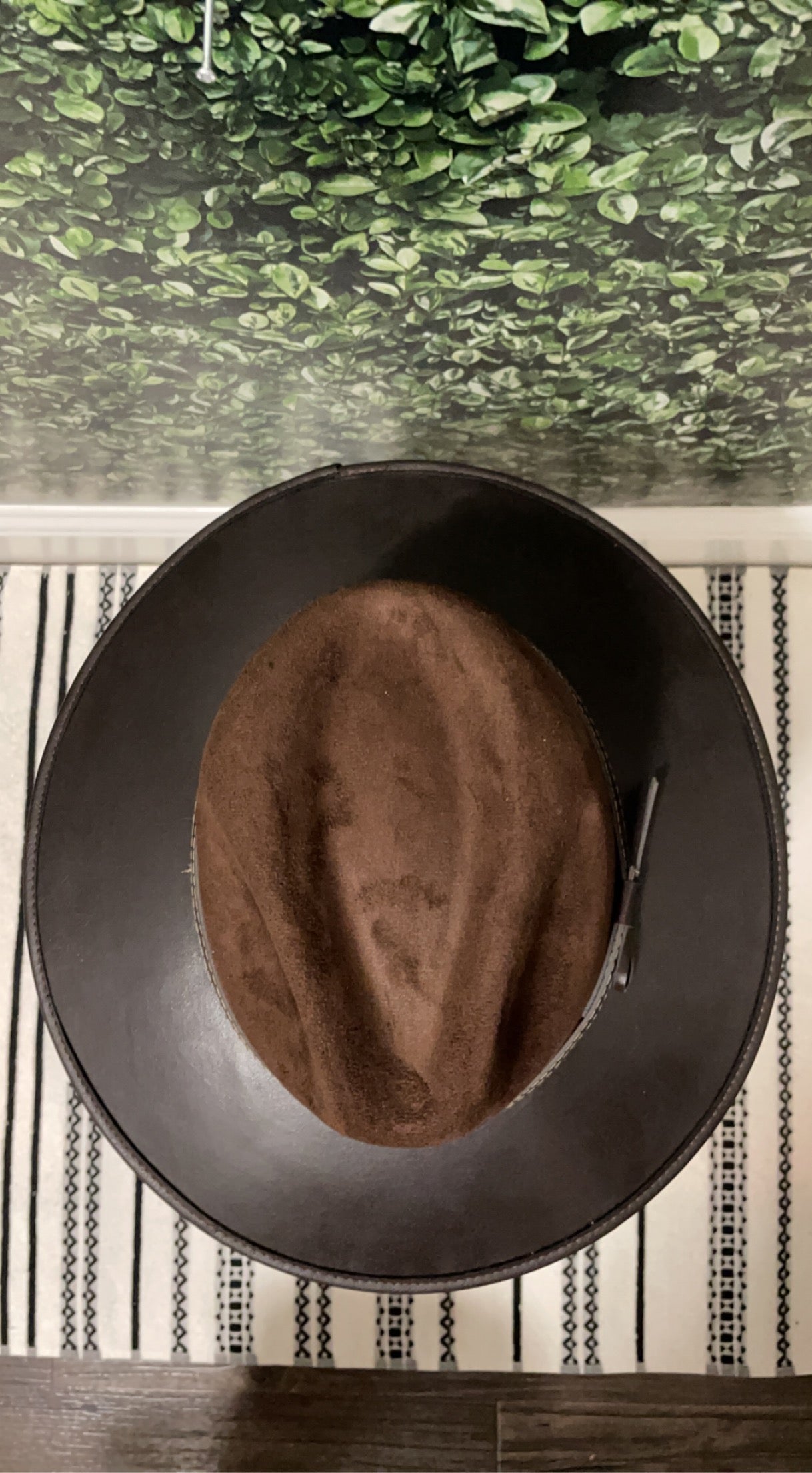 Brown leather Fedora