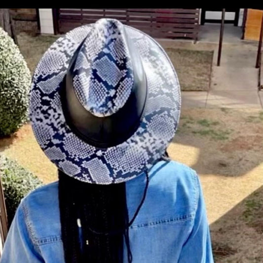 Black snakeskin fedora