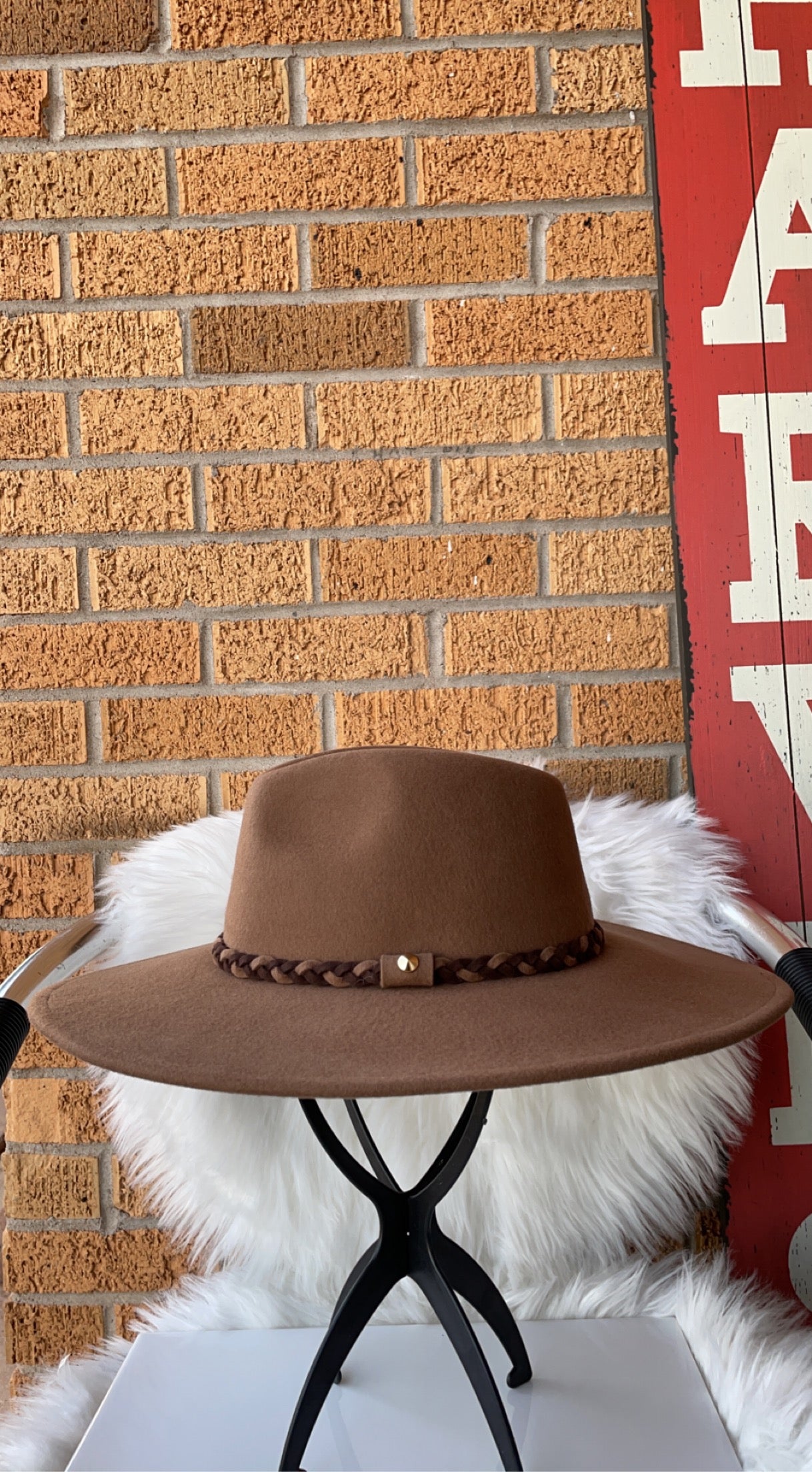 Brown floppy hat